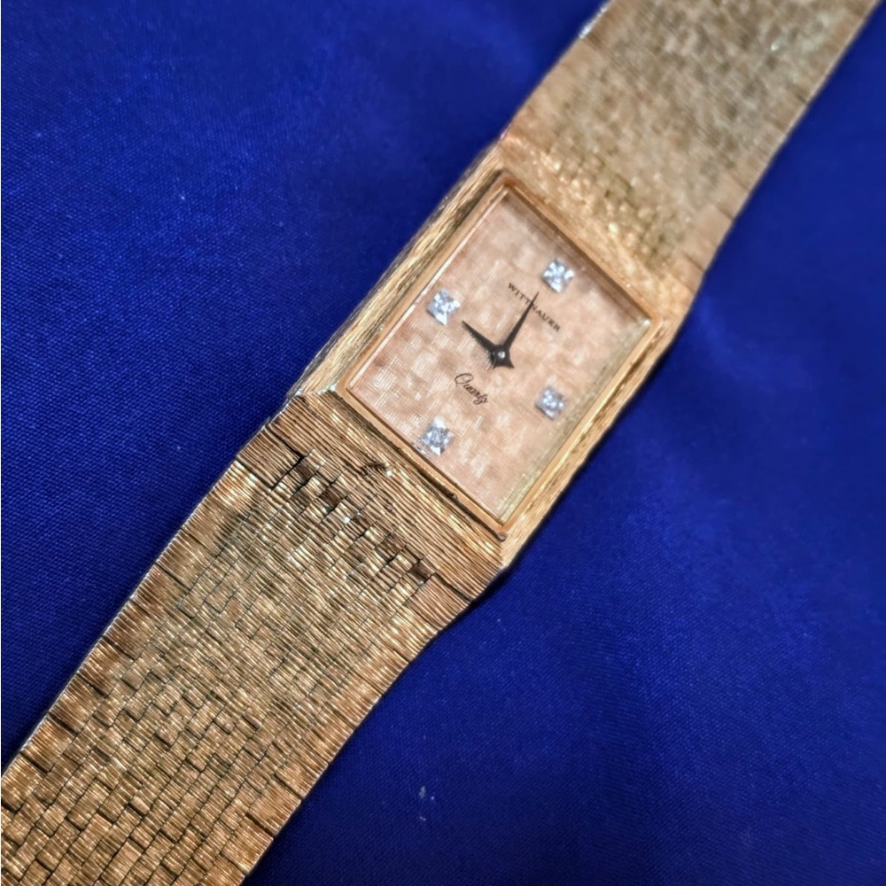 Wittnauer By Longines Vintage Swiss Mens Gold Tone Tank Watch Needs Band repair